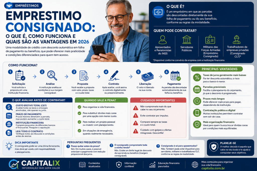 Empréstimo consignado: o que é, como funciona e quais são as vantagens em 2026